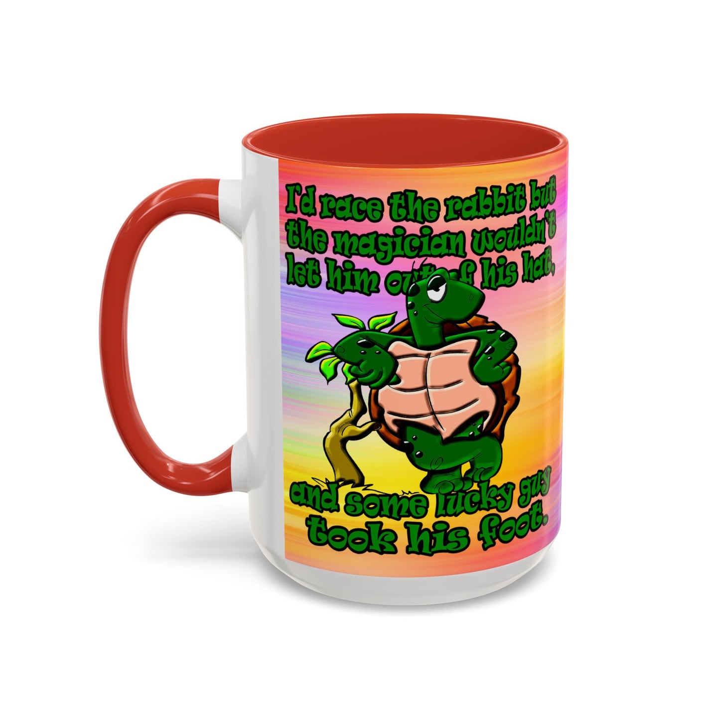 turtle race - Accent Mug (color blur)