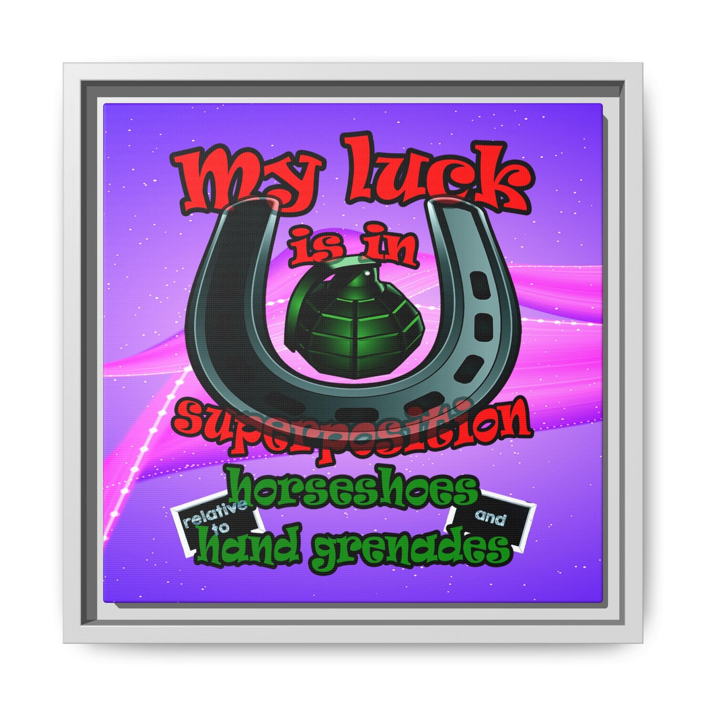 my luck - framed canvas art (purple-pink wave)