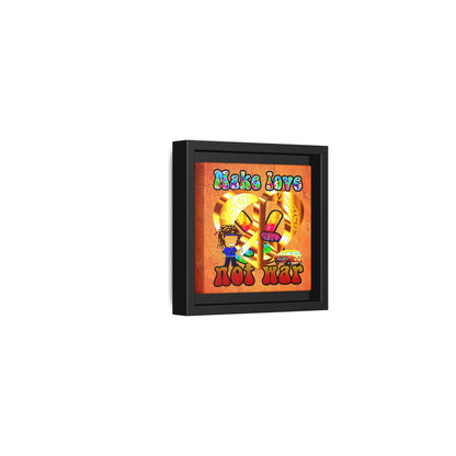 love peace - framed canvas art (burnt orange)