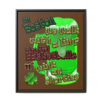 celtics logo - framed canvas art (brown)