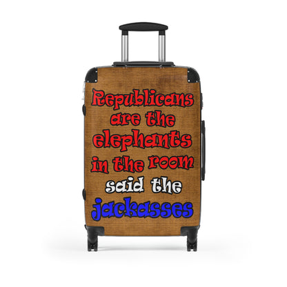 donkeys and elephants - Suitcase (brown papyrus)