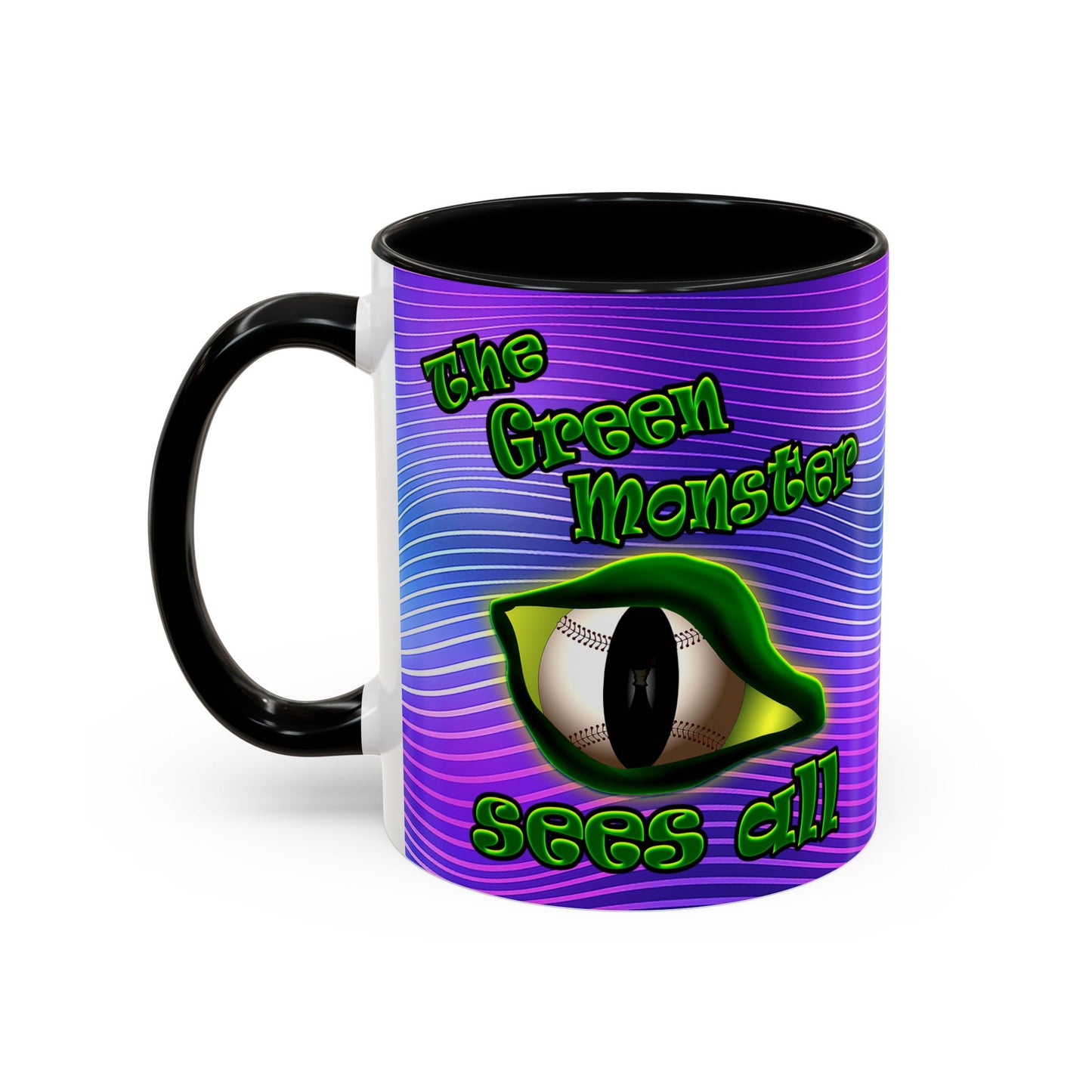 green monster - Accent Mug (purple wave)
