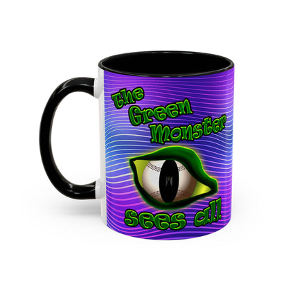 green monster - Accent Mug (purple wave)