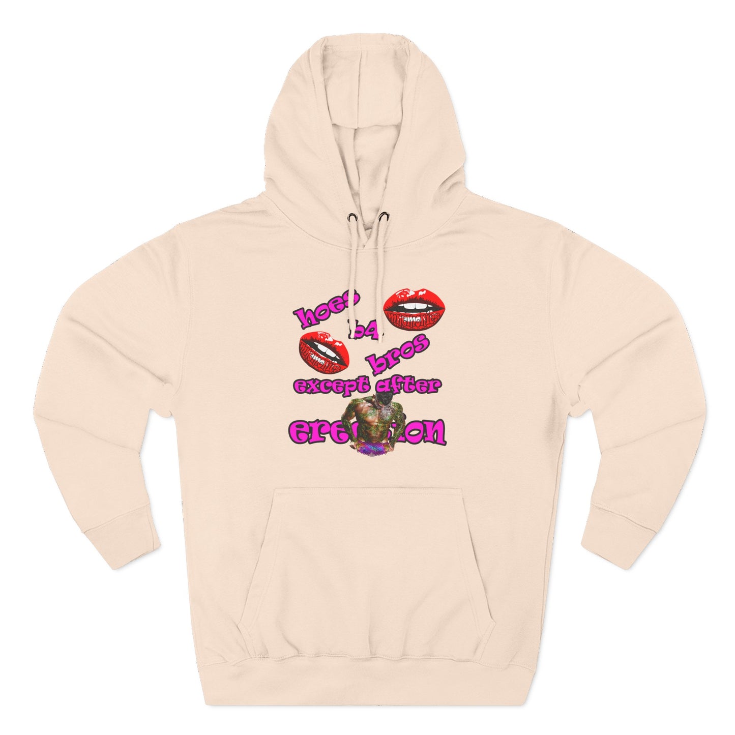 hoes b4 bros - Three-Panel Fleece Hoodie