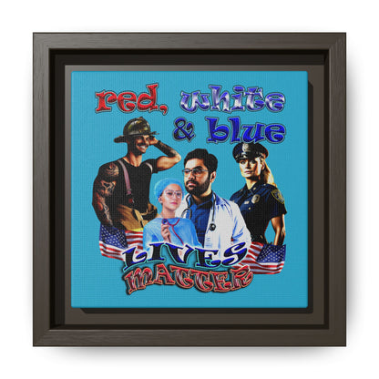 rw&b lives matter - framed canvas art (turquoise)