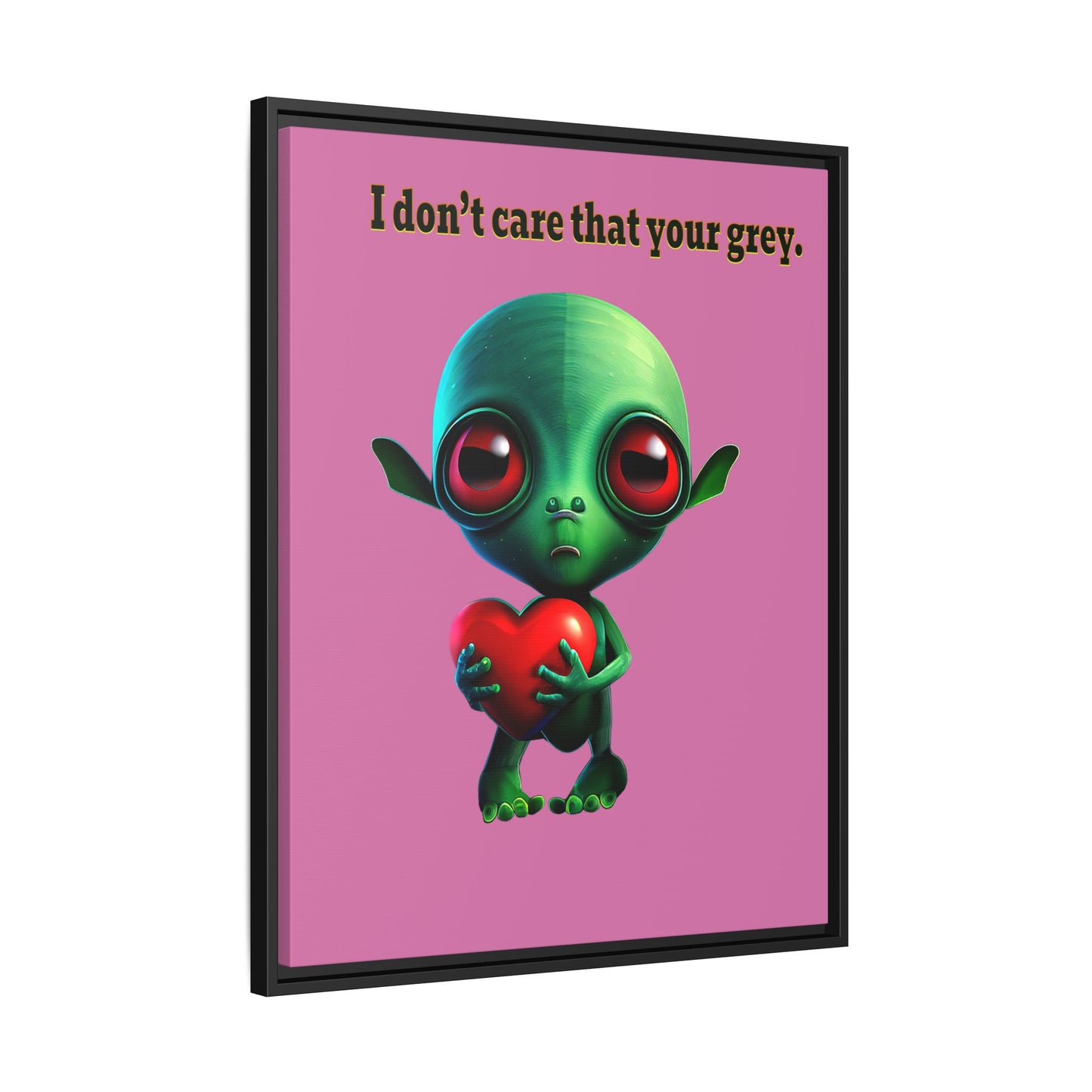 I don't care that your grey - framed canvas art (light pink)