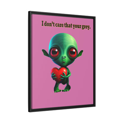 I don't care that your grey - framed canvas art (light pink)