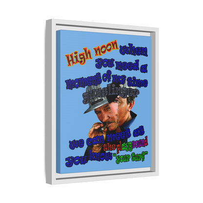 high noon - framed canvas art (light blue)