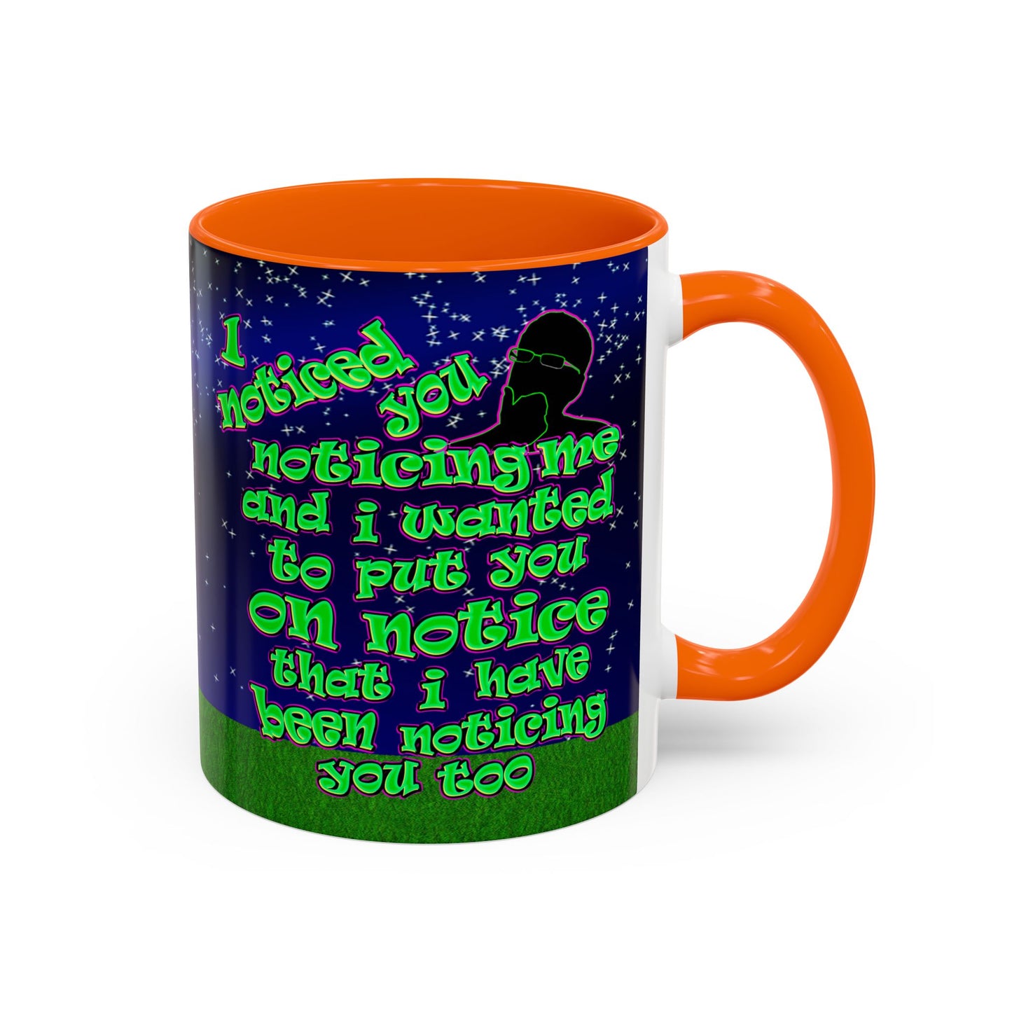 noticed you noticing - Accent Mug ('snoops' background)