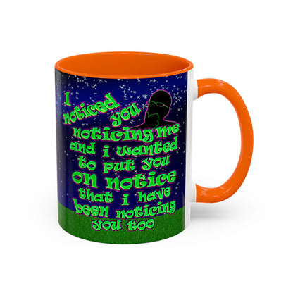 noticed you noticing - Accent Mug ('snoops' background)
