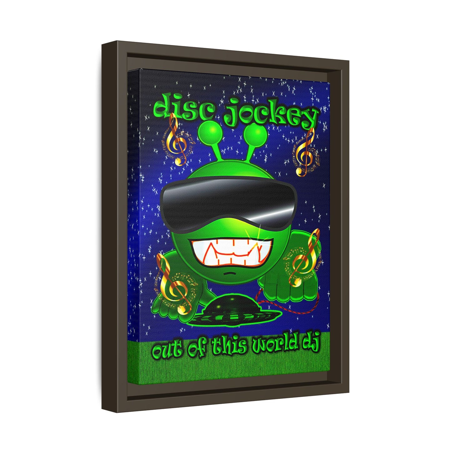 disc jockey - framed canvas art ('snoops' background)