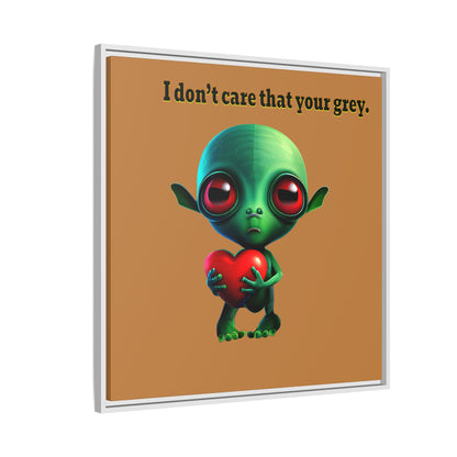 I don't care that your grey - framed canvas art (light brown)