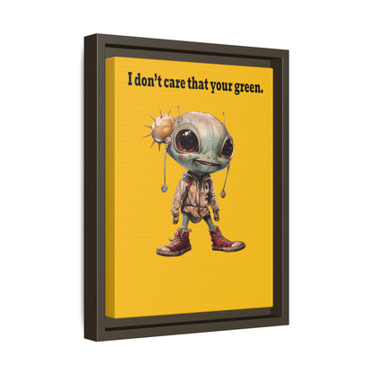 I don't care that your green - framed canvas art (yellow)