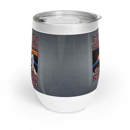 defy conquer reach - Chill Wine Tumbler (grey-light grey)