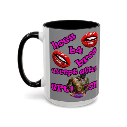 hoes b4 bros - Accent Mug (grey)