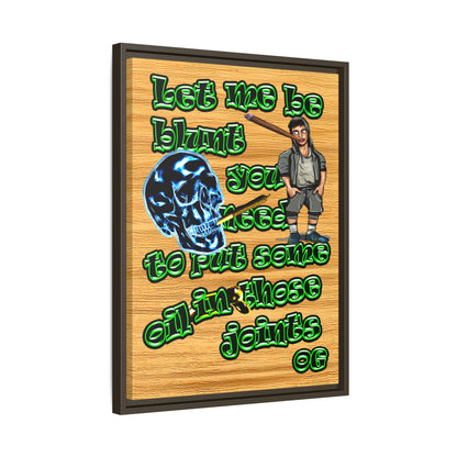 og - framed canvas art (butterscotch wood finish)