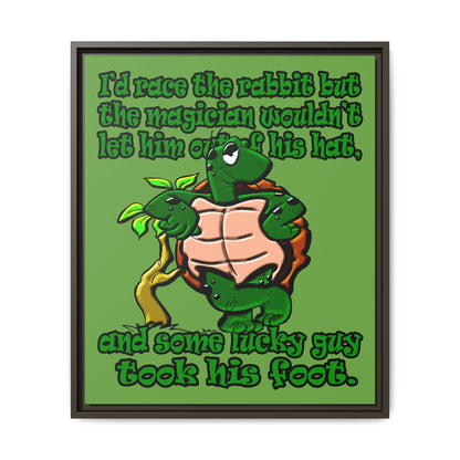 turtle race - framed canvas art (green)