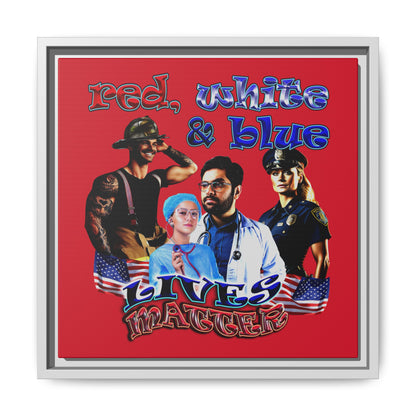 rw&b lives matter - framed canvas art (dark red)