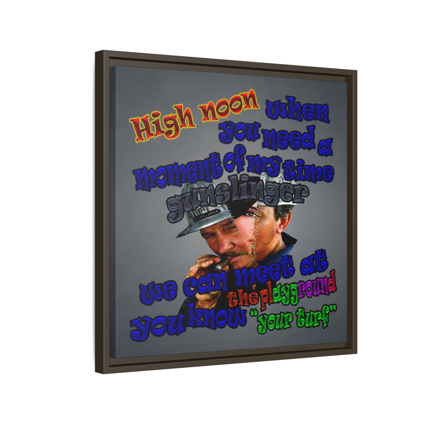 high noon - framed canvas art (grey-light grey)