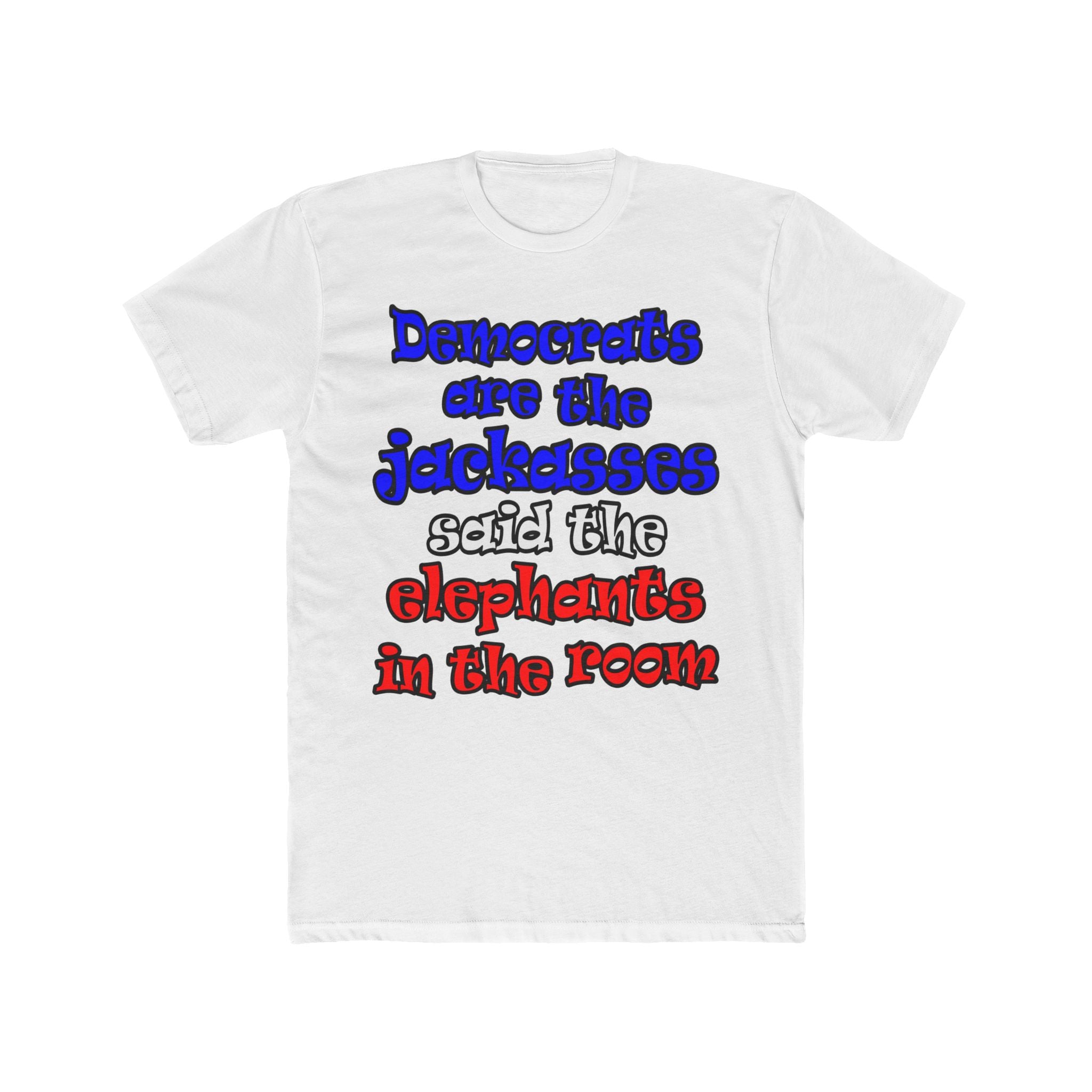 donkeys and elephants - Men's Cotton Crew Tee