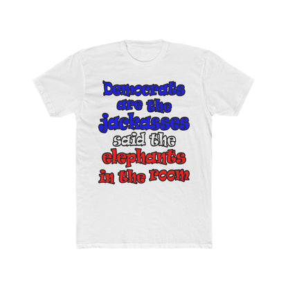 donkeys and elephants - Men's Cotton Crew Tee