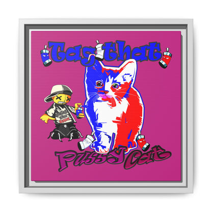 tag that - framed canvas art (pink)