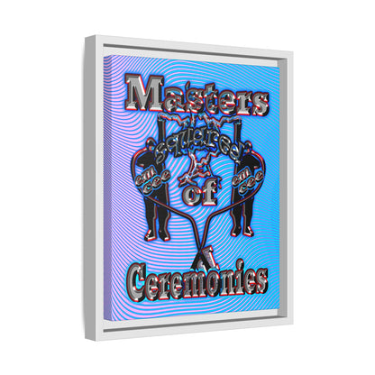 em cee squared - framed canvas art (light blue-purple wave)