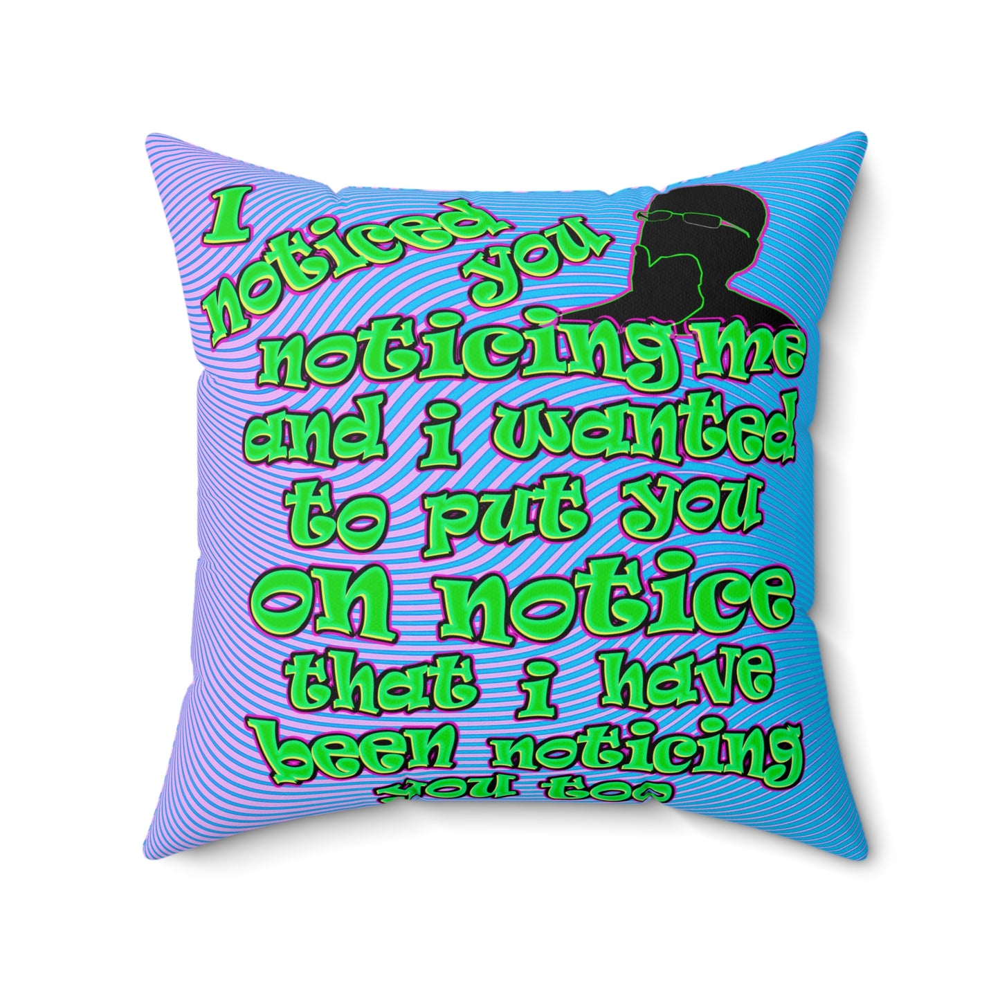 noticed you noticing - Faux Suede Square Pillow - (light blue-purple wave)