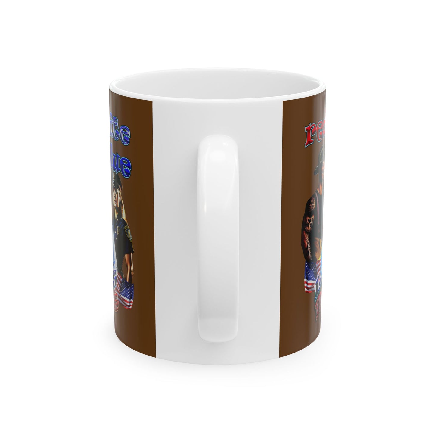 rw&b lives matter - White Mug (brown)