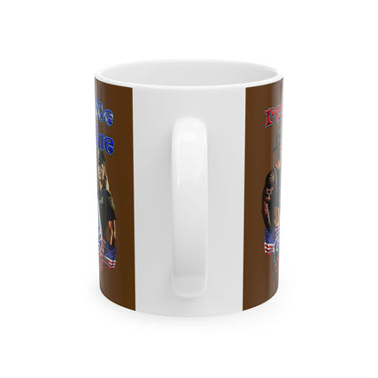 rw&b lives matter - White Mug (brown)