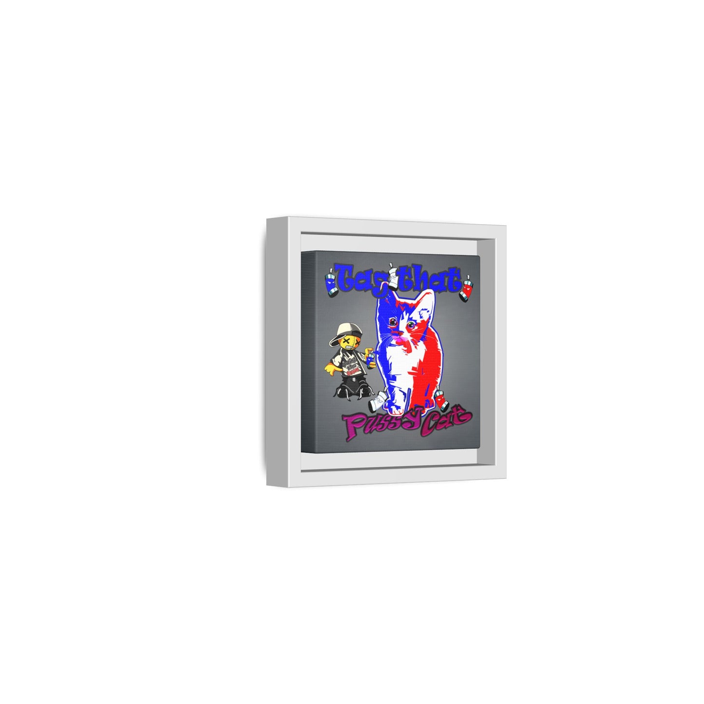 tag that - framed canvas art (grey-light grey)