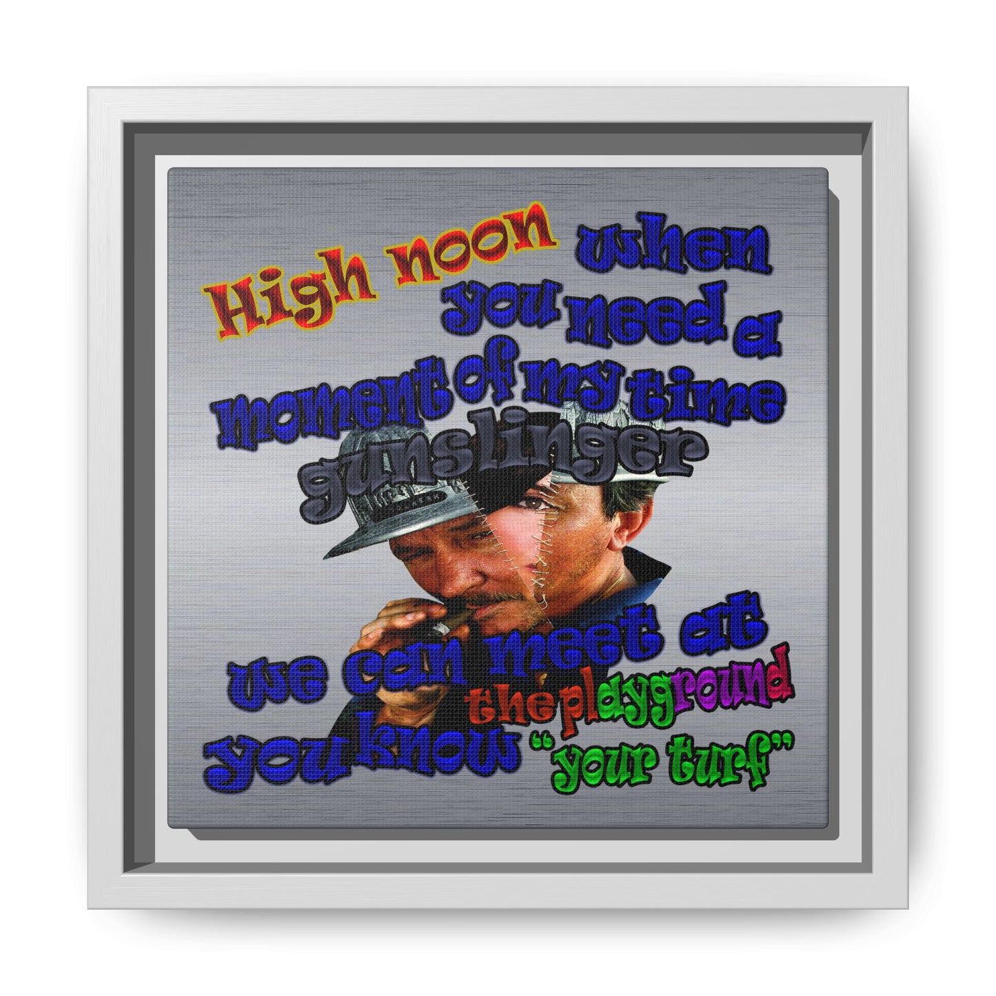 high noon - framed canvas art (brushed nickel)