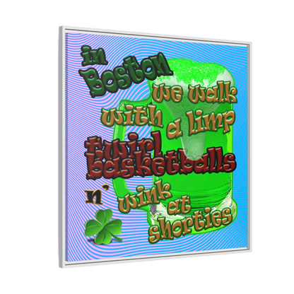 celtics logo - framed canvas art (light blue-purple wave)