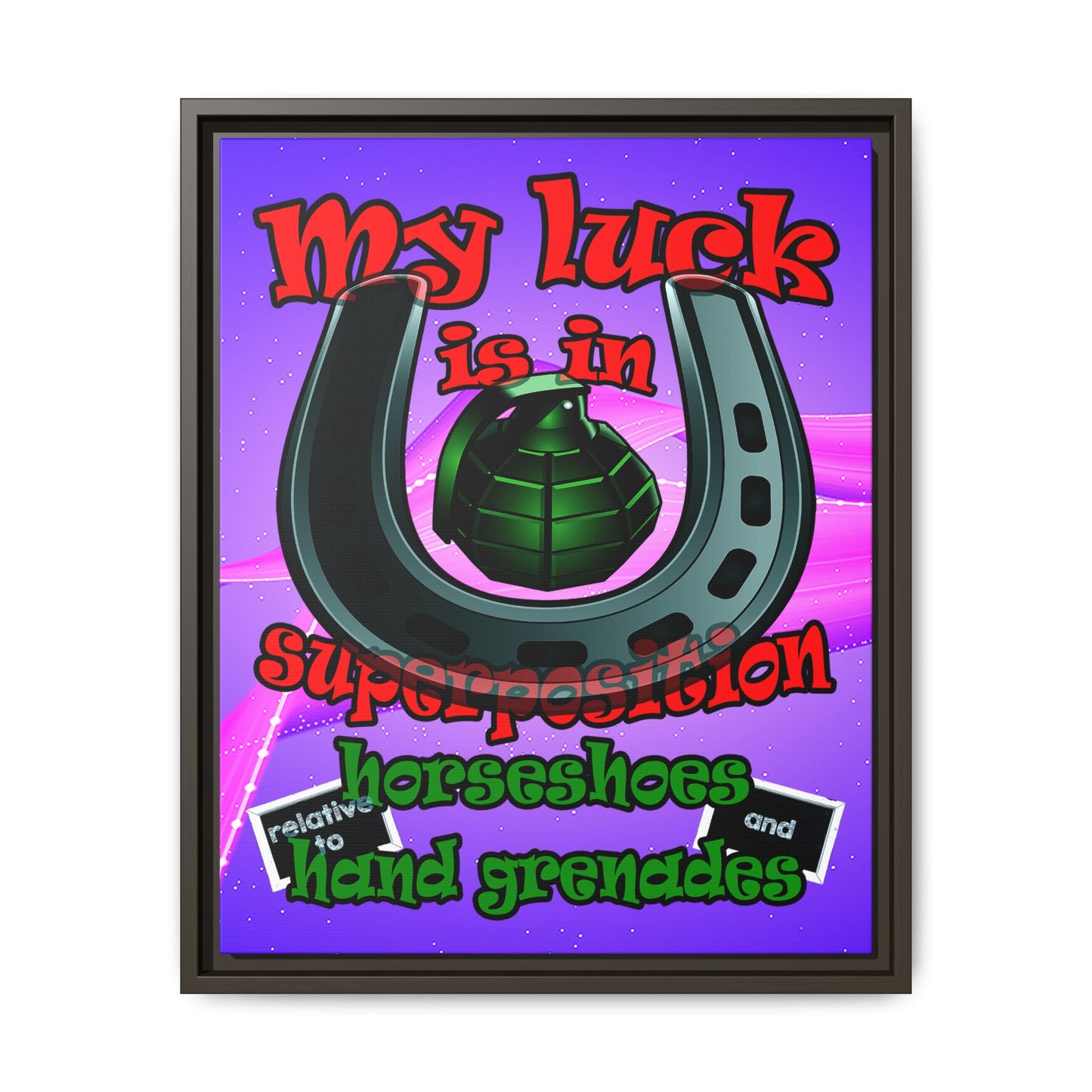 my luck - framed canvas art (purple-pink wave)