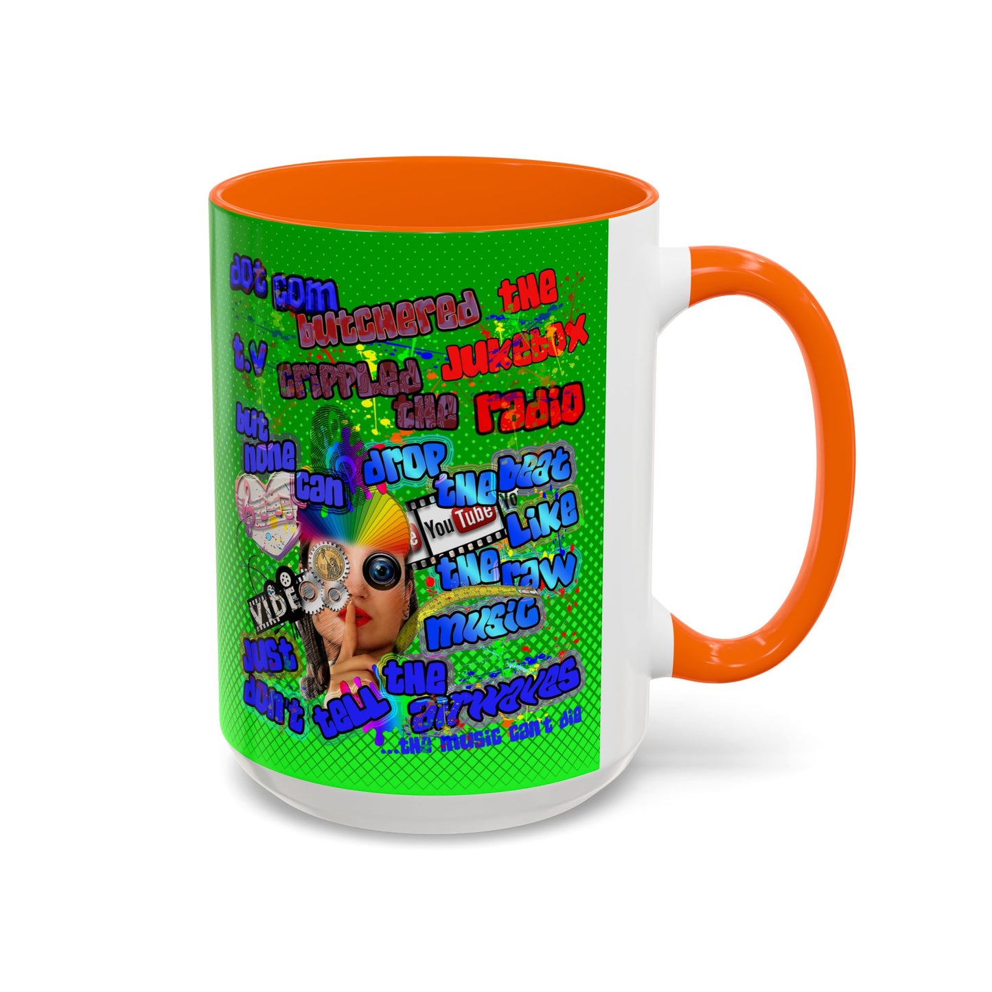 drop the beat - Accent Mug (logo green)