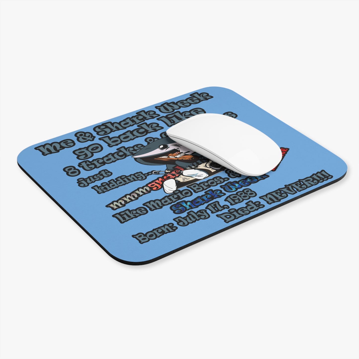 shark week - Mouse Pad (Rectangle) - (light blue)