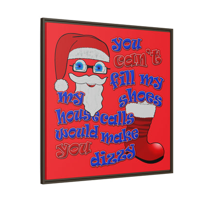 santa's shoes - framed canvas art (red)