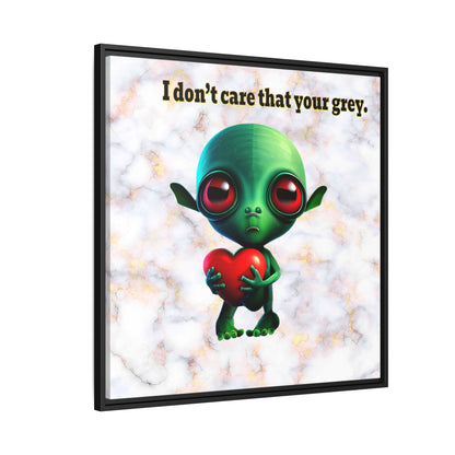I don't care that your grey - framed canvas art (white marble)