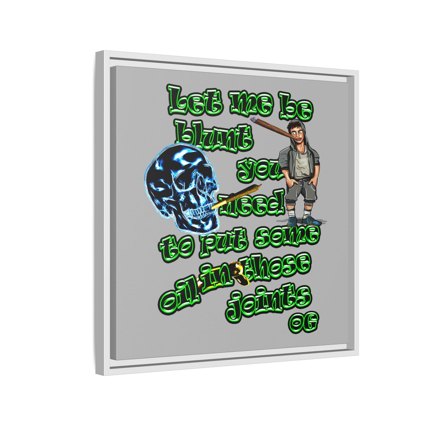 og - framed canvas art (light grey)