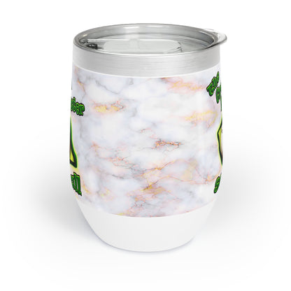 green monster - Chill Wine Tumbler (white marble)