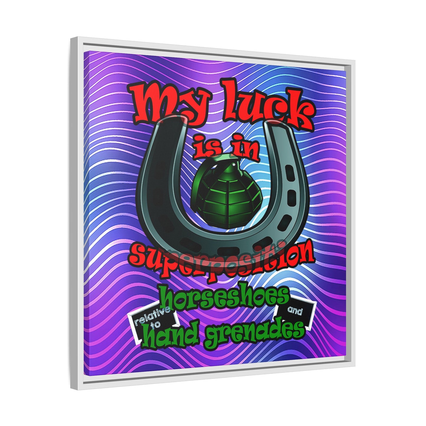 my luck - framed canvas art (purple wave)