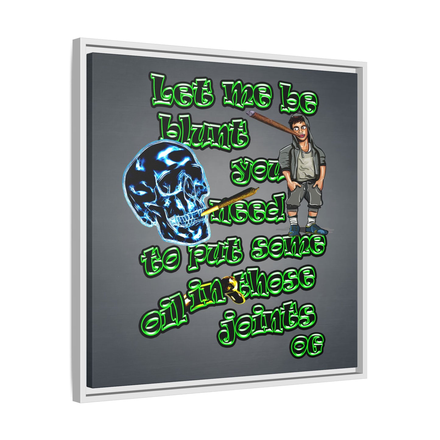 og - framed canvas art (grey-light grey)