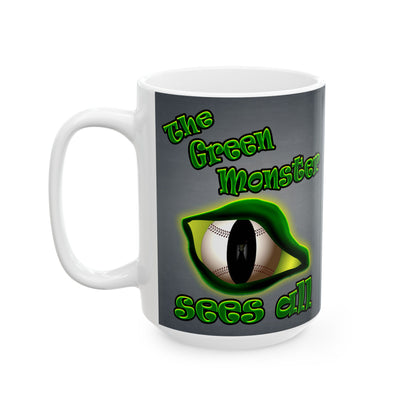 green monster - White Mug (grey-light grey)