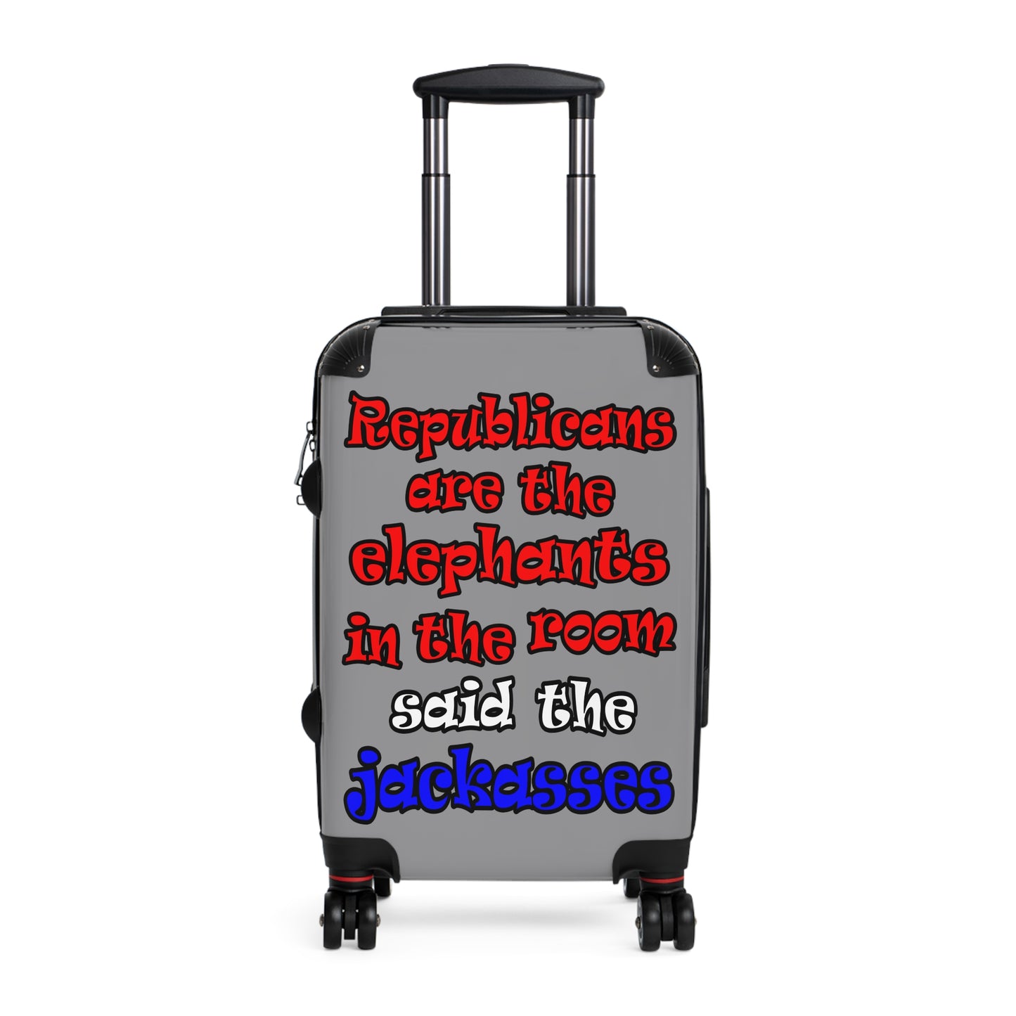 donkeys and elephants - Suitcase (grey)