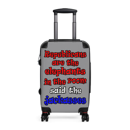 donkeys and elephants - Suitcase (grey)