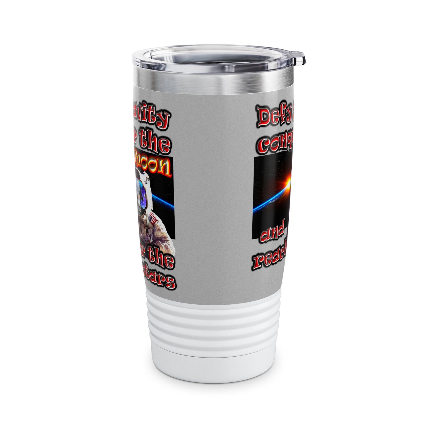 defy conquer reach - Ringneck Tumbler, 20oz (light grey)