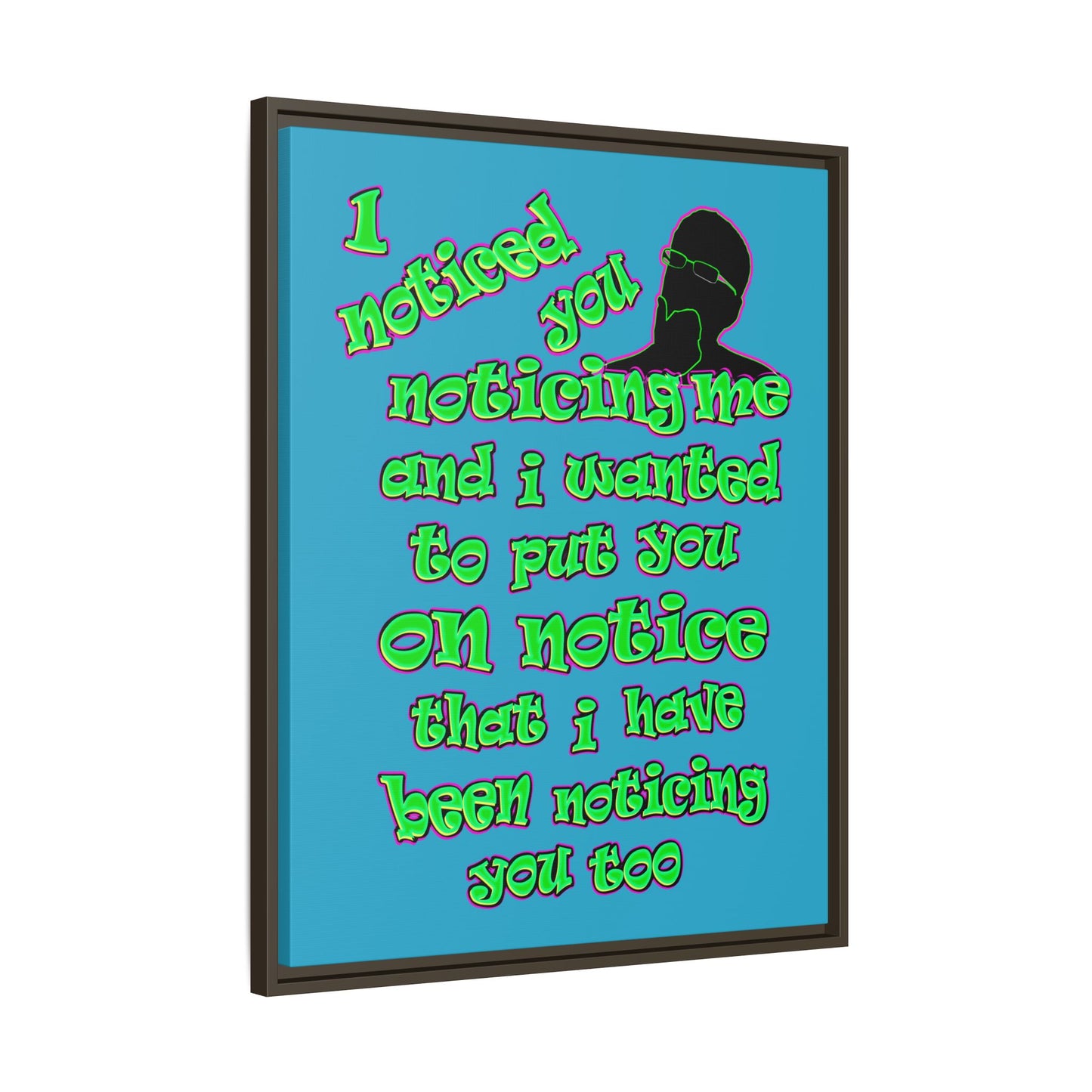 noticed you noticing - framed canvas art (turquoise)