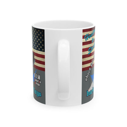 shoot for the stars - White Mug (dark grey)