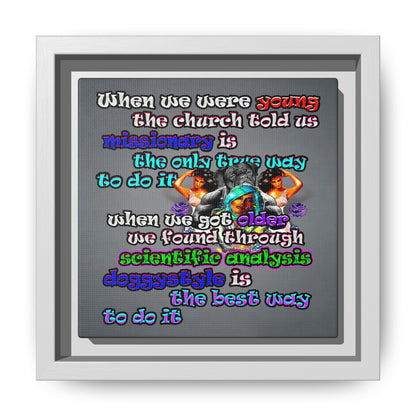 doggystyle - framed canvas art (grey-light grey)