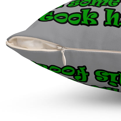 turtle race - Spun Polyester Square Pillow - (grey)